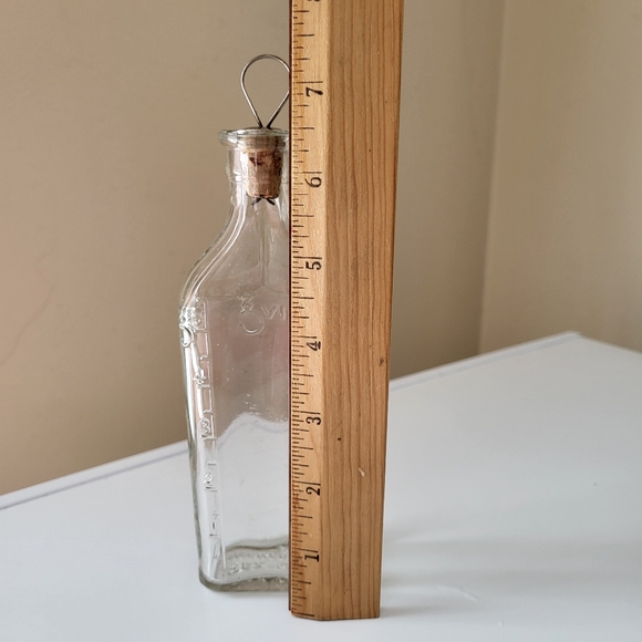 Vintage Antique Rex Oval Clear Glass Prescription Bottle with Cork Stopper - Picture 14 of 16